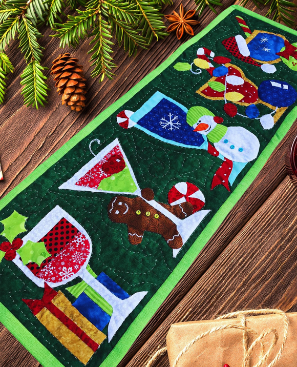 Holiday Spirits Table Runner Digital Pattern