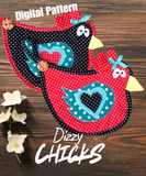 Dizzy Chicks Hot Pad Digital Pattern