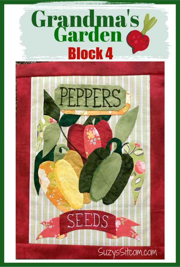 Grandmas Garden Block #4-Peppers