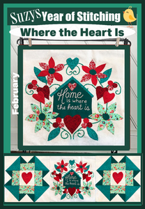 Suzys Year of Stitching- Where the Heart Is (February)