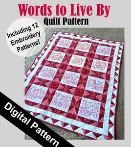 Words to Live By Digital Quilt Pattern