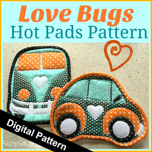 Love Bug Hot Pads Digital Pattern