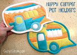 Happy Camper Pot Holders Digital Pattern